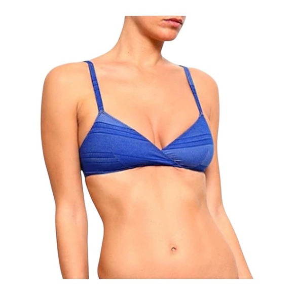 LISA MARIE FERNANDEZ | Blue Bikini Top NWOT - Picture 1 of 8